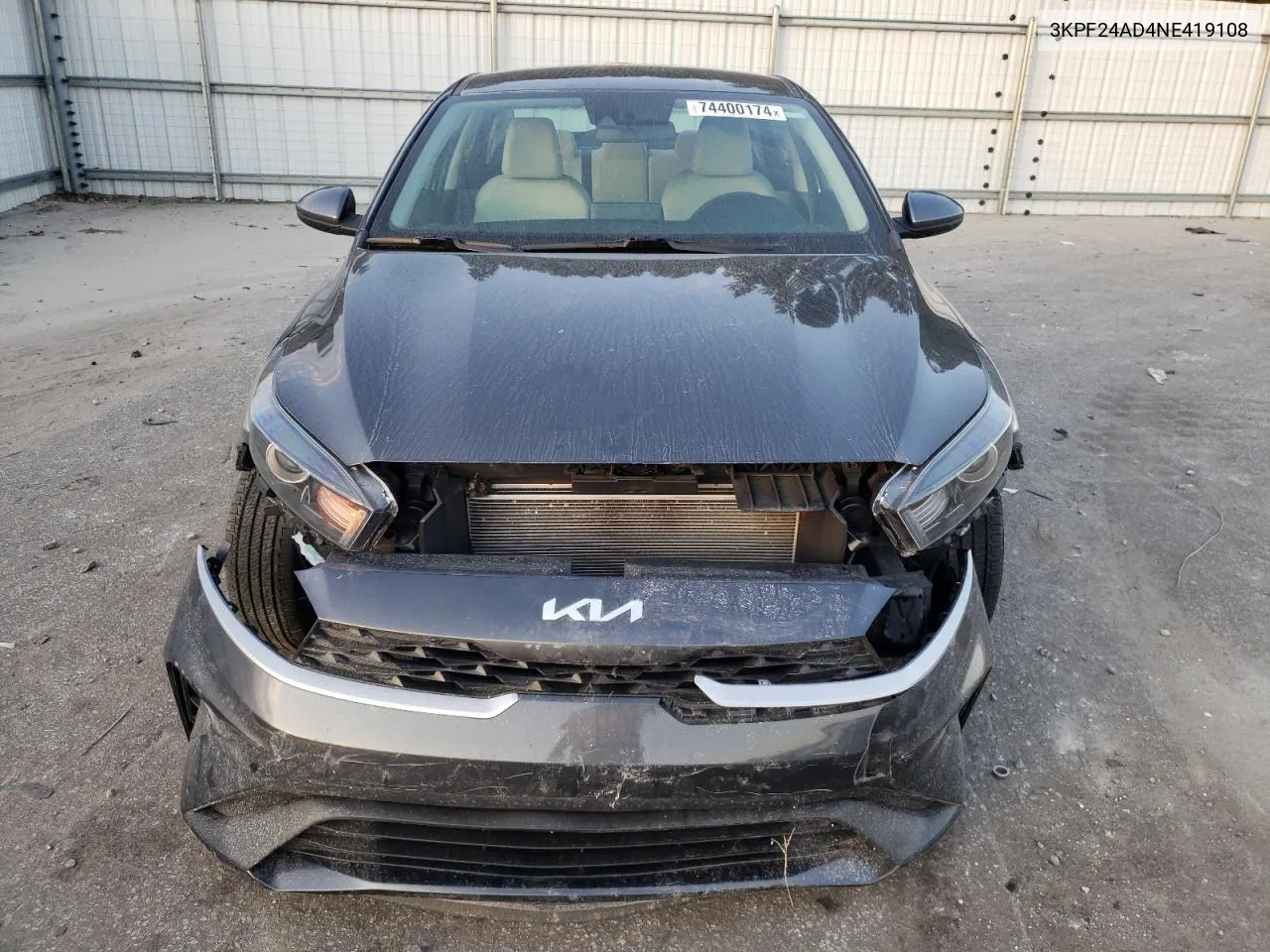 2022 Kia Forte Fe VIN: 3KPF24AD4NE419108 Lot: 74400174