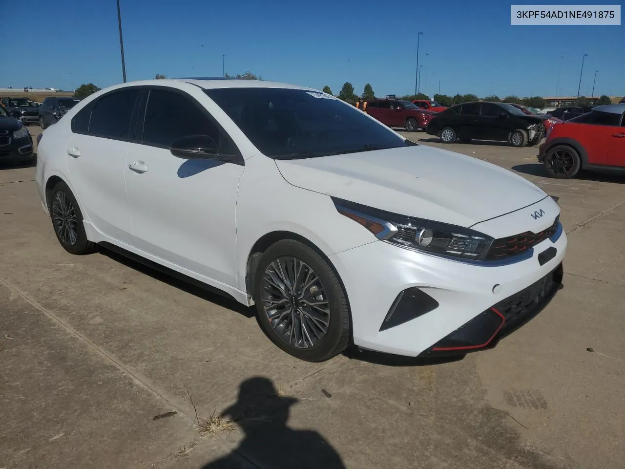 2022 Kia Forte Gt Line VIN: 3KPF54AD1NE491875 Lot: 75747194