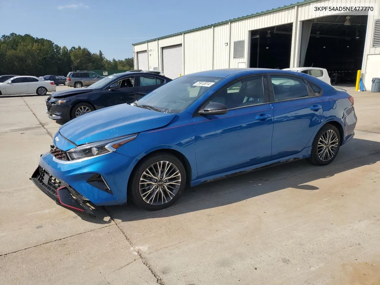 2022 Kia Forte Gt Line VIN: 3KPF54AD5NE477770 Lot: 75913014