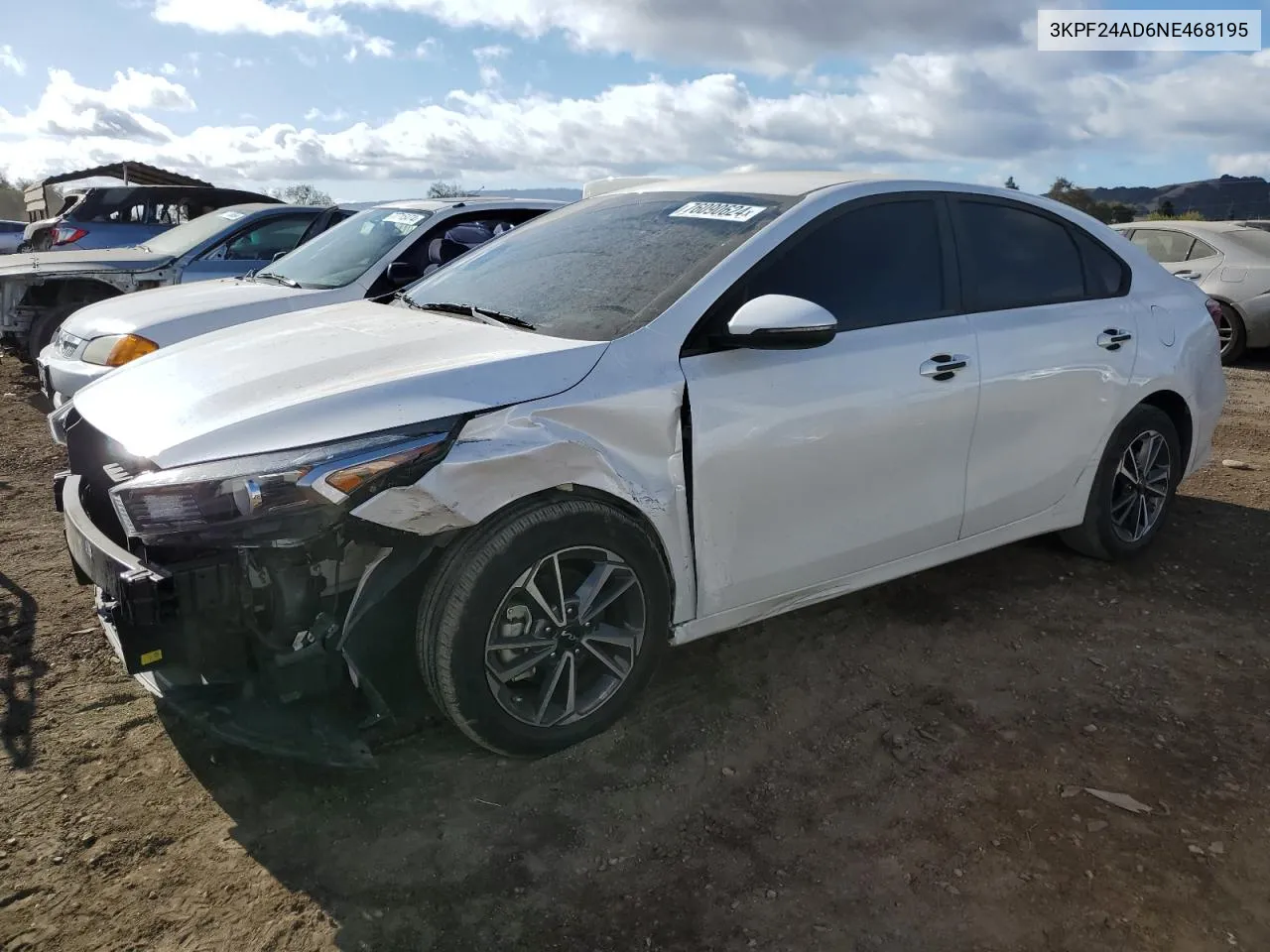 2022 Kia Forte Fe VIN: 3KPF24AD6NE468195 Lot: 76090624