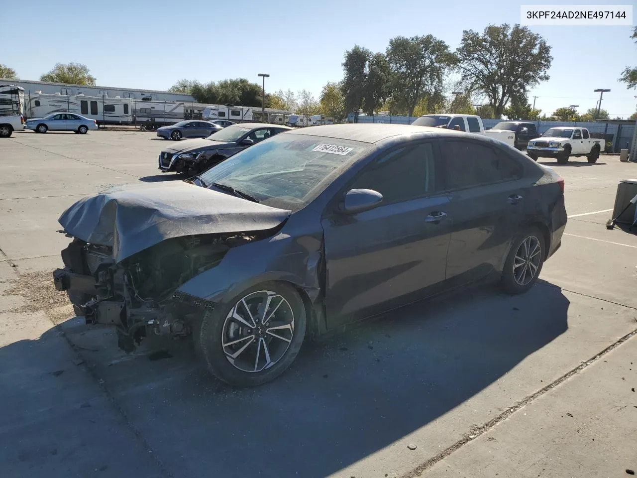 2022 Kia Forte Fe VIN: 3KPF24AD2NE497144 Lot: 76412564