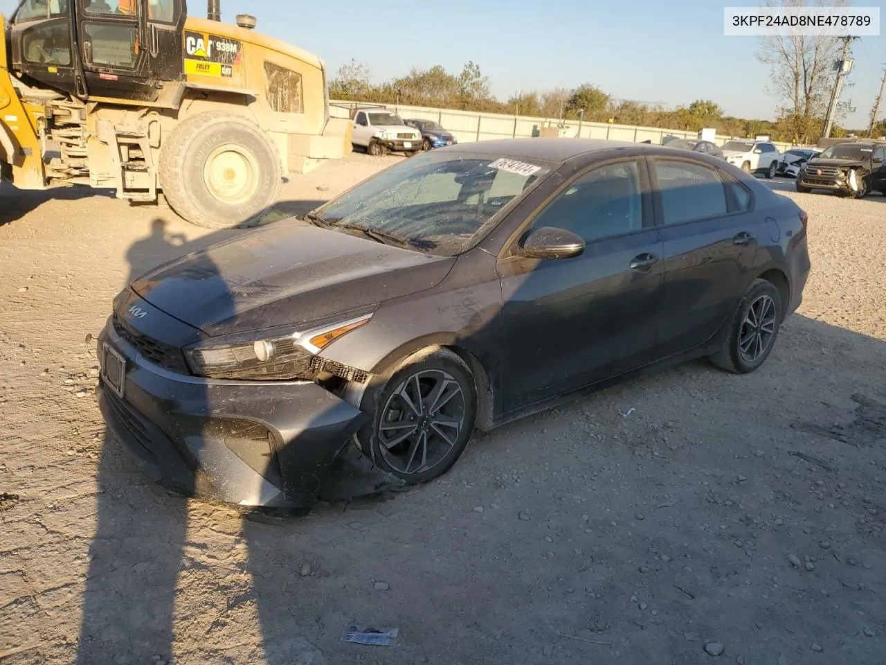 2022 Kia Forte Fe VIN: 3KPF24AD8NE478789 Lot: 76747474