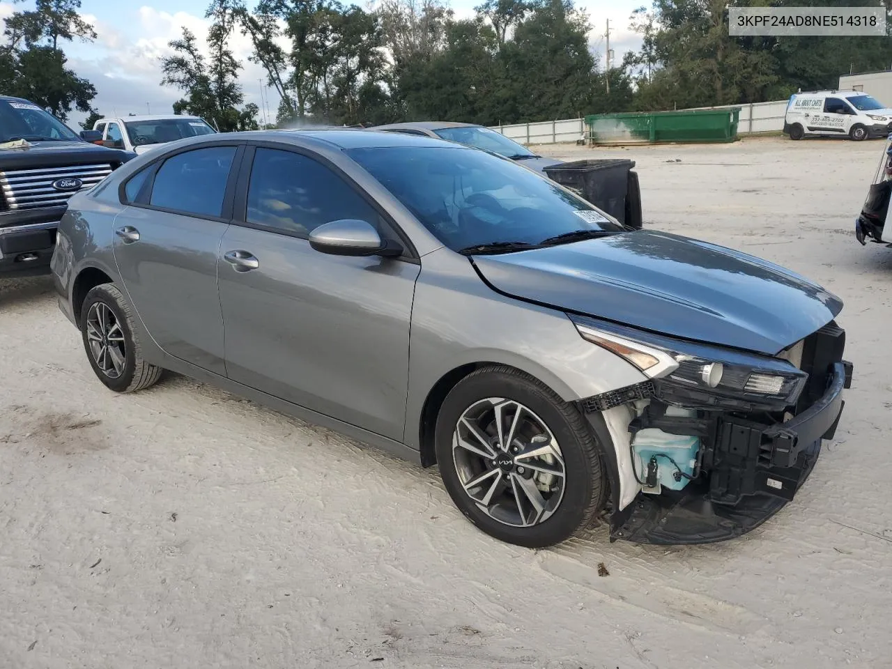 2022 Kia Forte Fe VIN: 3KPF24AD8NE514318 Lot: 76791974