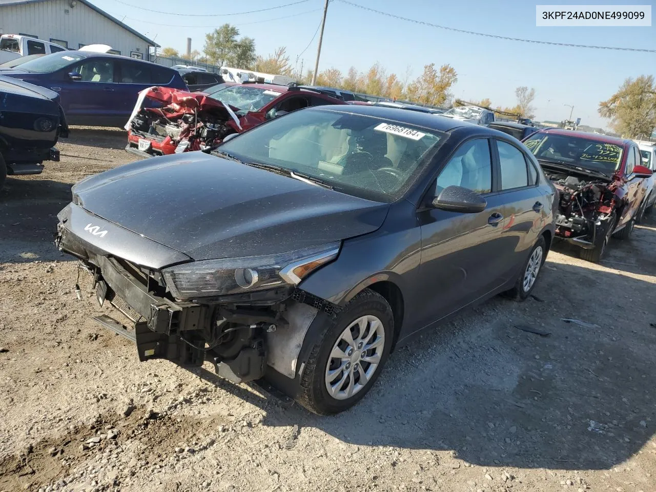 2022 Kia Forte Fe VIN: 3KPF24AD0NE499099 Lot: 76968184