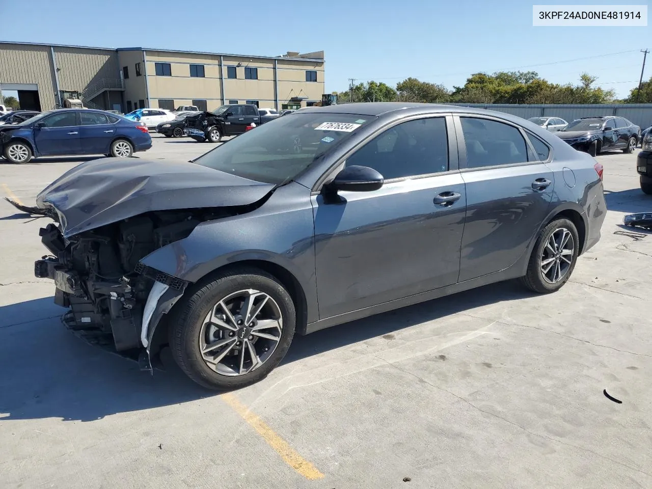 2022 Kia Forte Fe VIN: 3KPF24AD0NE481914 Lot: 77676334