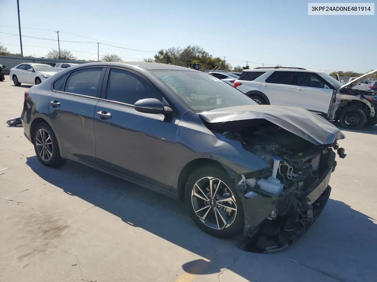 2022 Kia Forte Fe VIN: 3KPF24AD0NE481914 Lot: 77676334