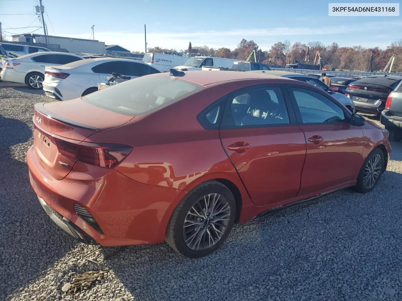 2022 Kia Forte Gt Line VIN: 3KPF54AD6NE431168 Lot: 78015484