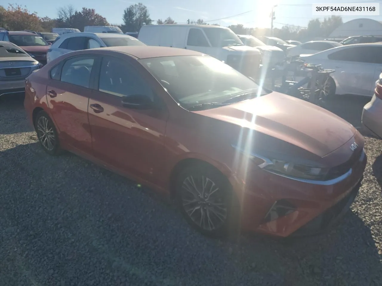 2022 Kia Forte Gt Line VIN: 3KPF54AD6NE431168 Lot: 78015484