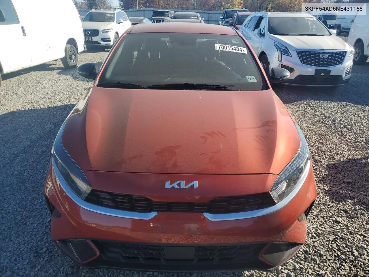 2022 Kia Forte Gt Line VIN: 3KPF54AD6NE431168 Lot: 78015484