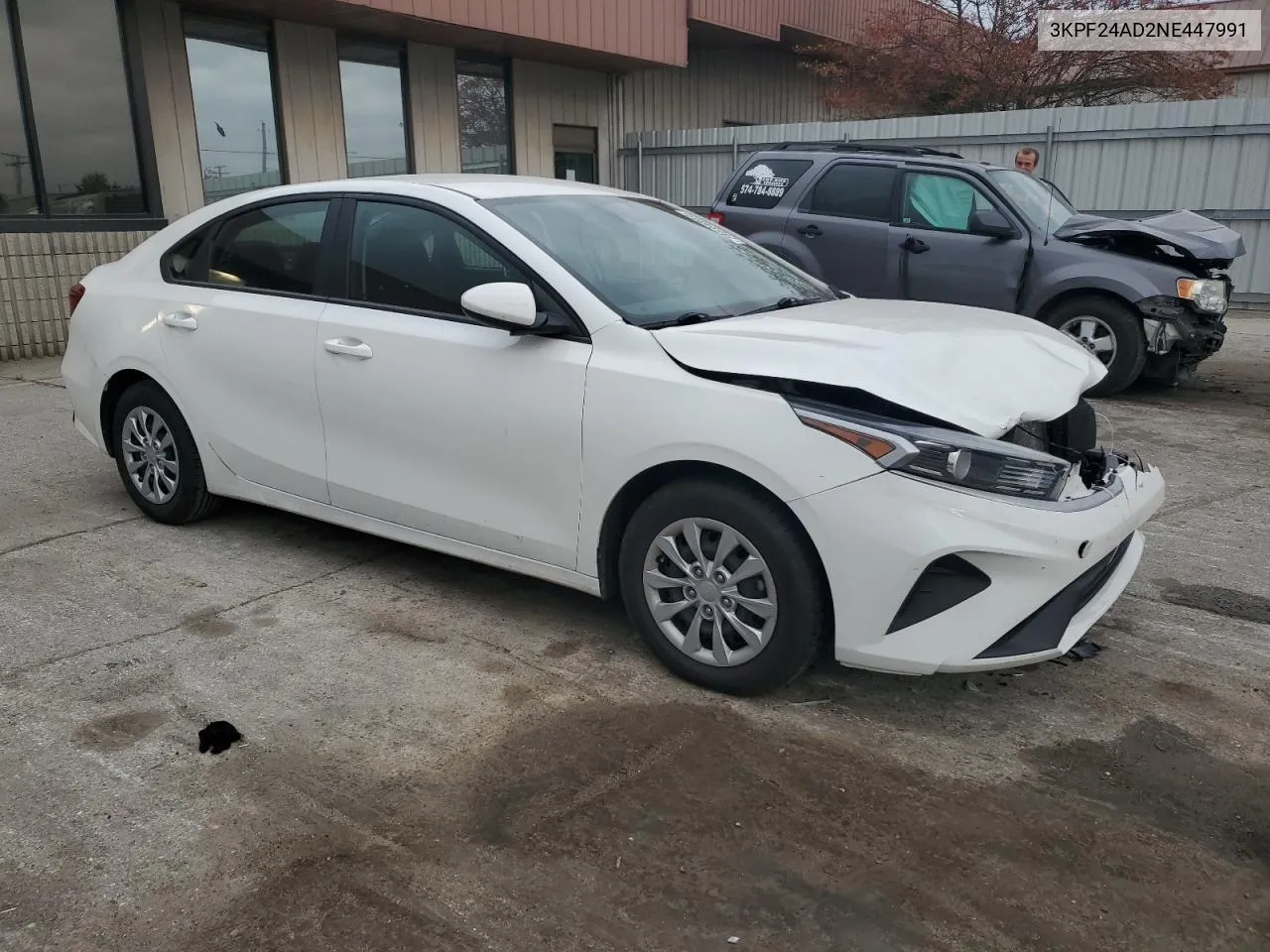 2022 Kia Forte Fe VIN: 3KPF24AD2NE447991 Lot: 78594864