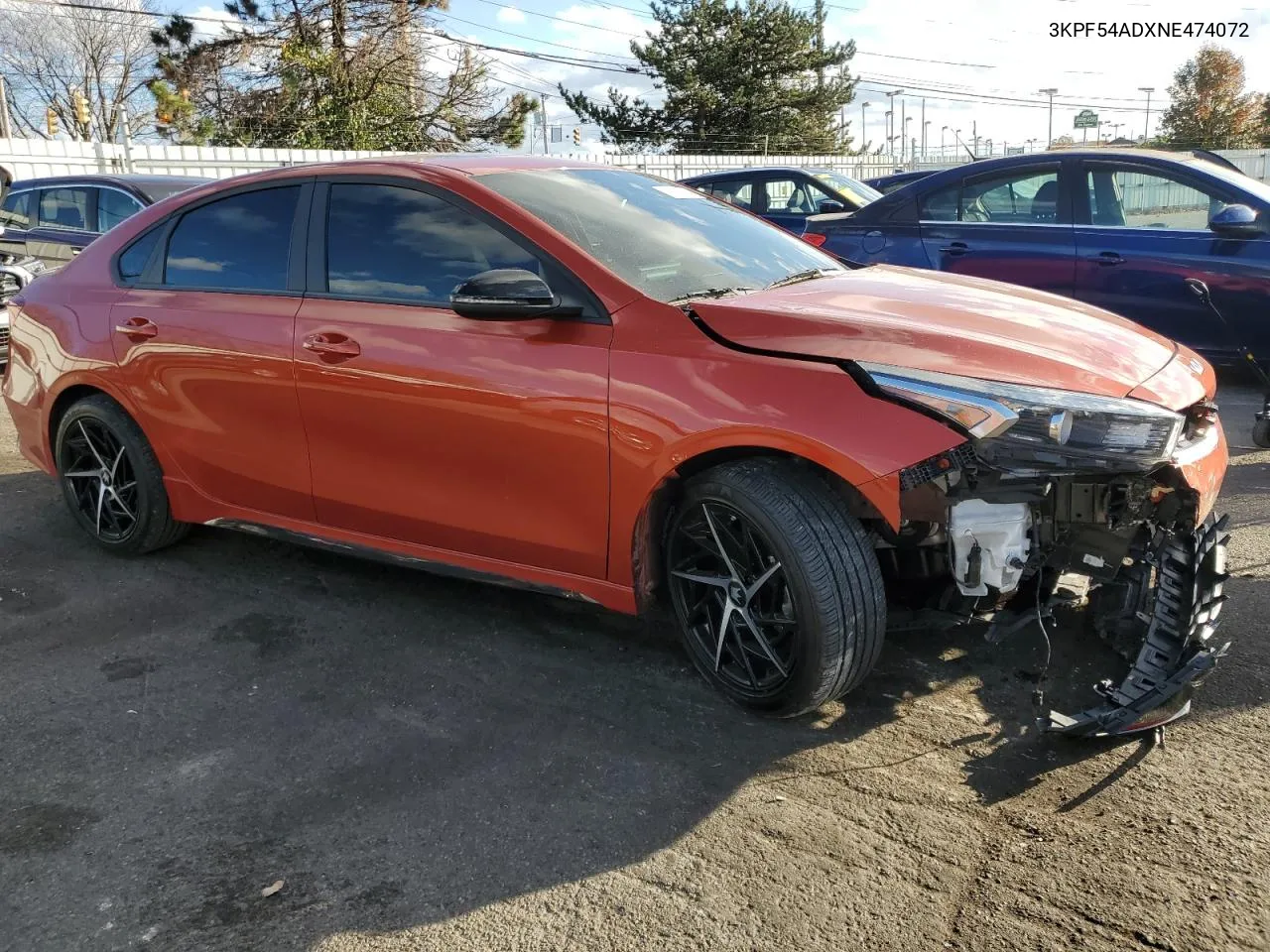 2022 Kia Forte Gt Line VIN: 3KPF54ADXNE474072 Lot: 79147594