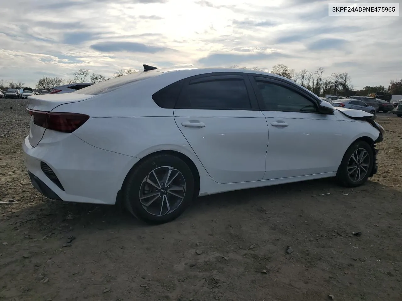 2022 Kia Forte Fe VIN: 3KPF24AD9NE475965 Lot: 79862424