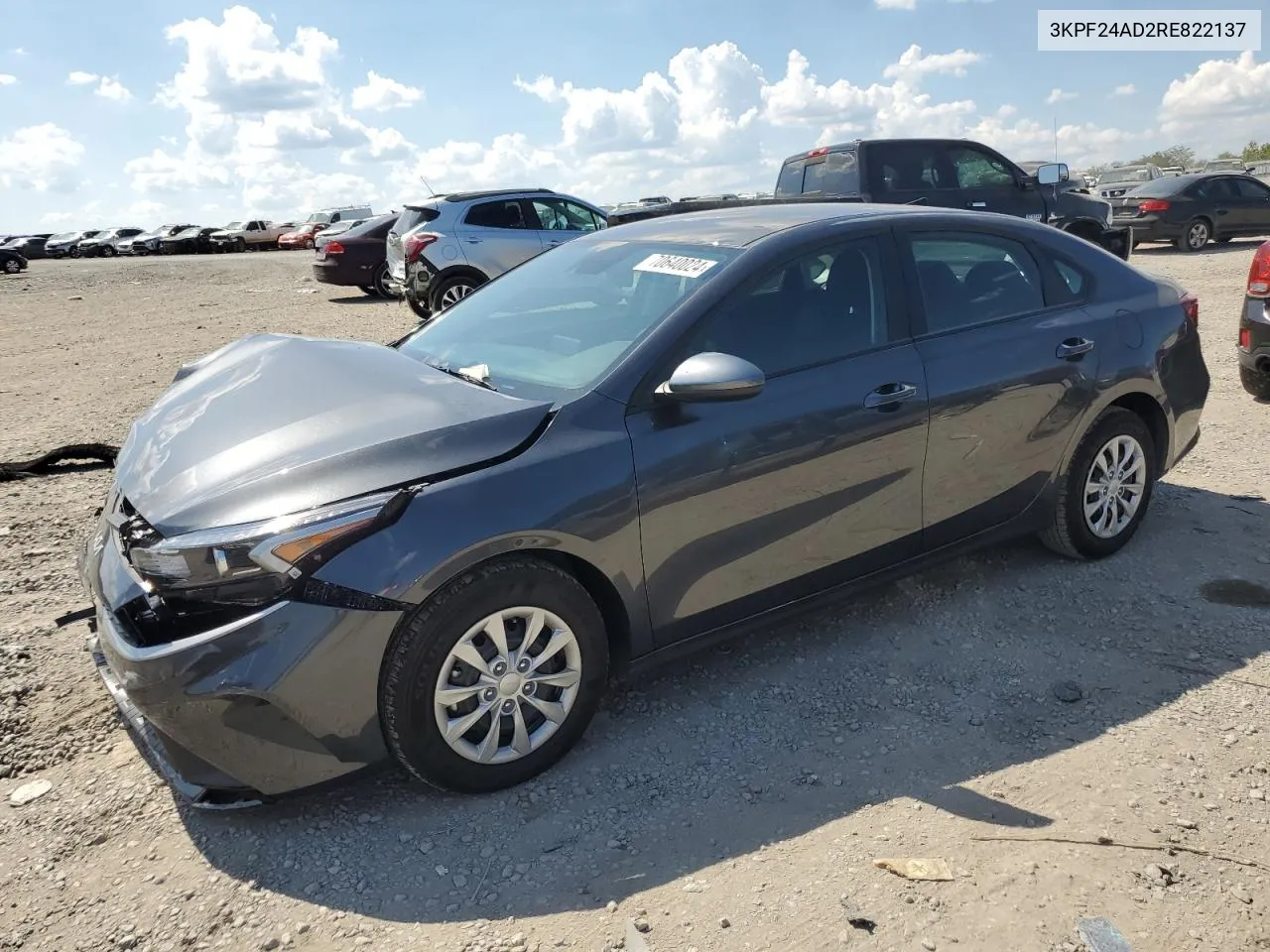 2024 Kia Forte Lx VIN: 3KPF24AD2RE822137 Lot: 70640024