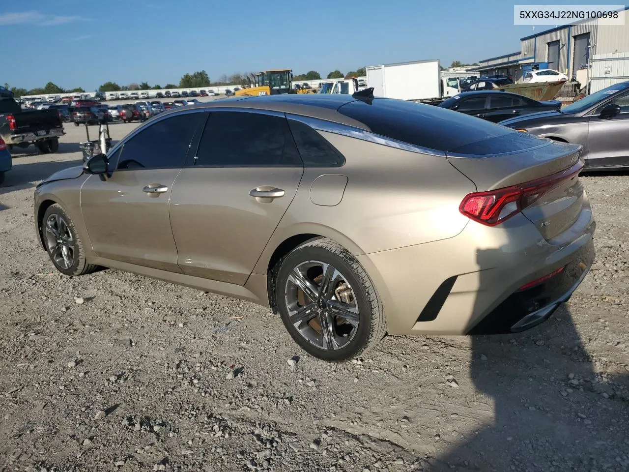 2022 Kia K5 Ex VIN: 5XXG34J22NG100698 Lot: 72738444