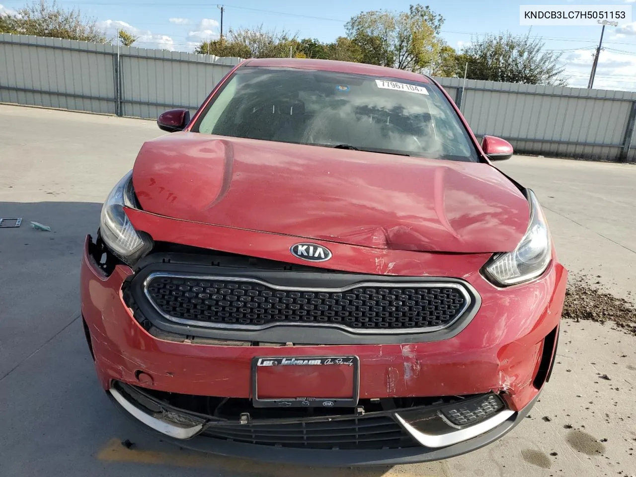 2017 Kia Niro Fe VIN: KNDCB3LC7H5051153 Lot: 77967104