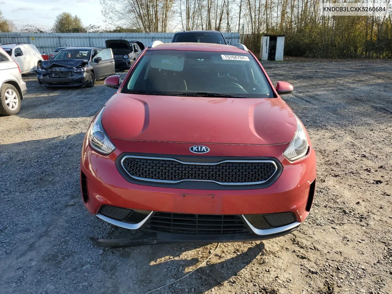 2019 Kia Niro Fe VIN: KNDCB3LCXK5260684 Lot: 75768704