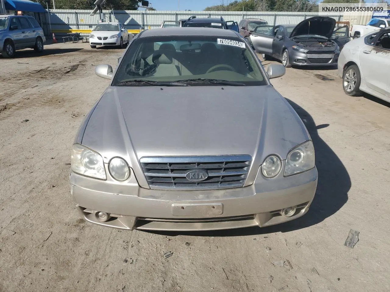 2005 Kia Optima Lx VIN: KNAGD128655380609 Lot: 76094034