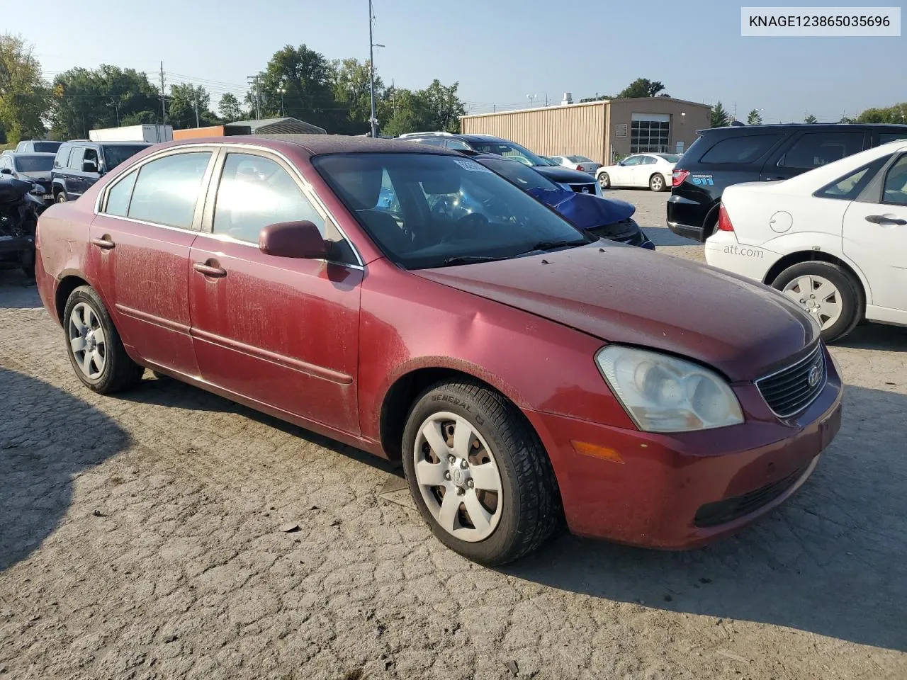 2006 Kia Optima Lx VIN: KNAGE123865035696 Lot: 68266024