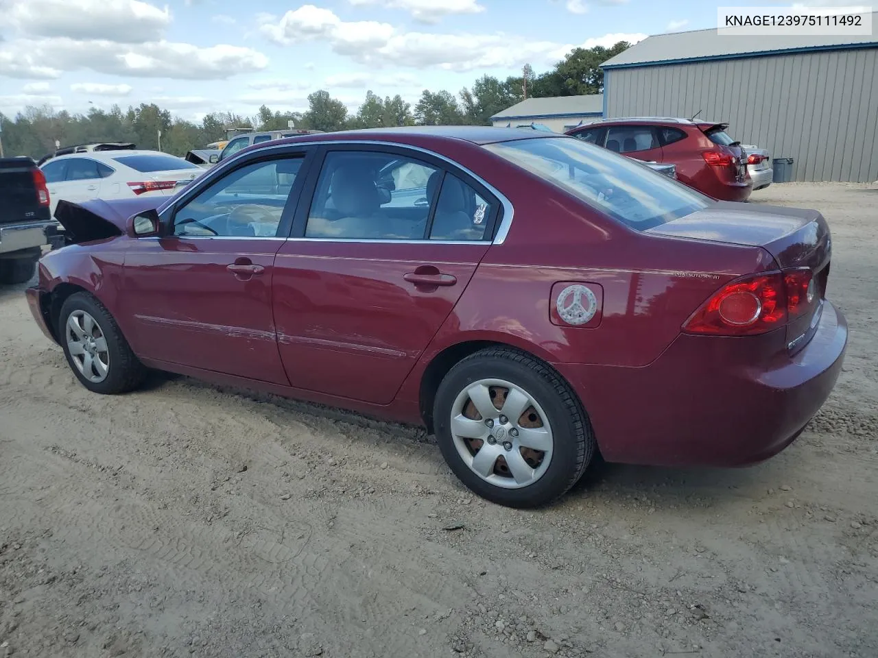 2007 Kia Optima Lx VIN: KNAGE123975111492 Lot: 78678434