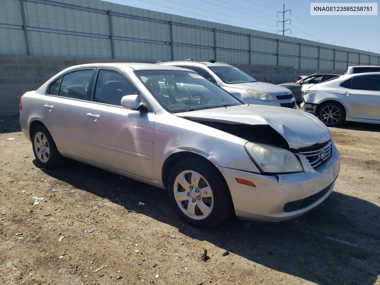 KNAGE123585258751 2008 Kia Optima Lx