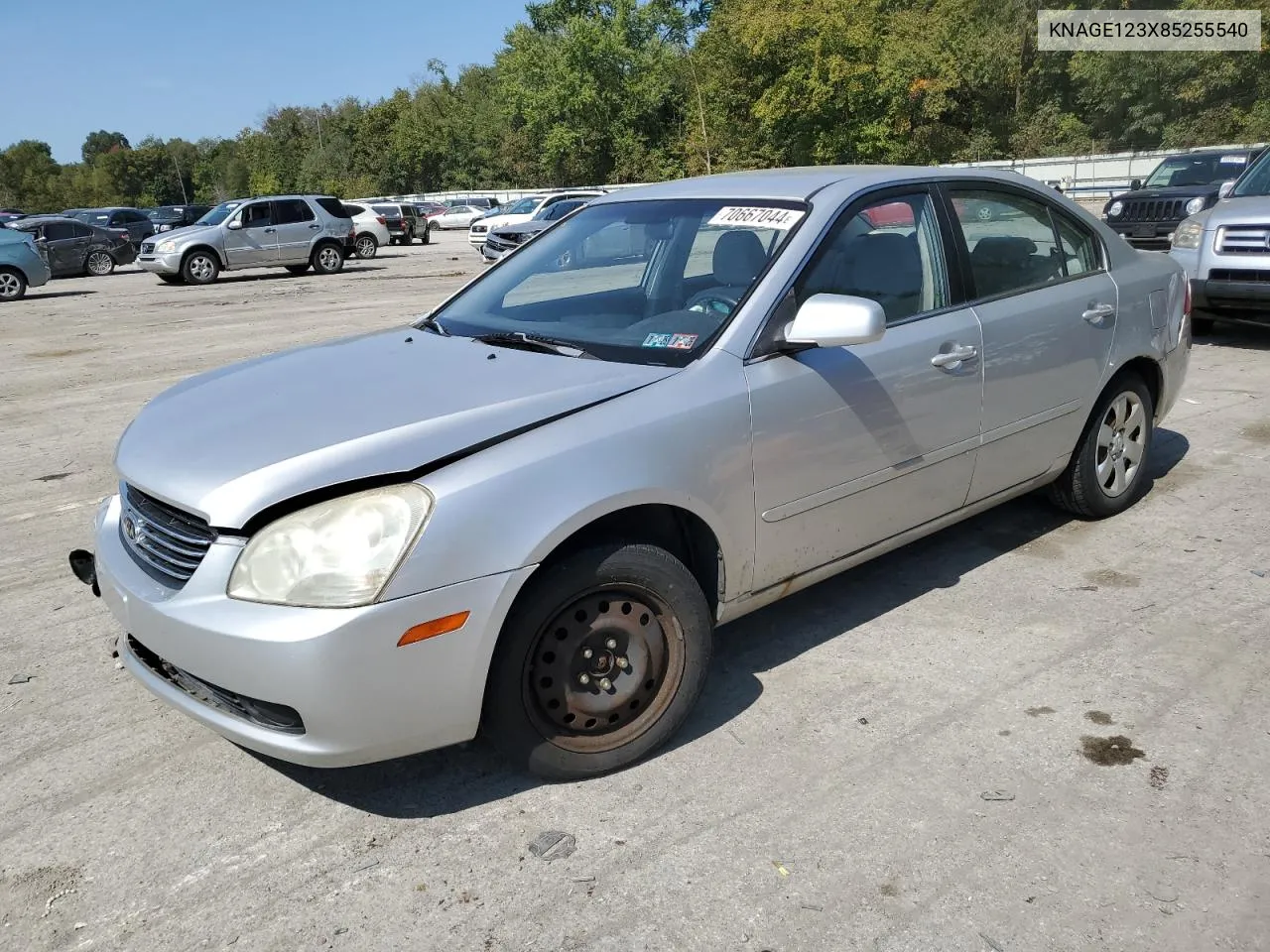 2008 Kia Optima Lx VIN: KNAGE123X85255540 Lot: 70667044