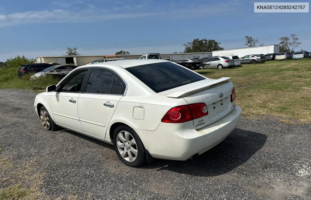 2008 Kia Optima Lx VIN: KNAGE124285242757 Lot: 76801124