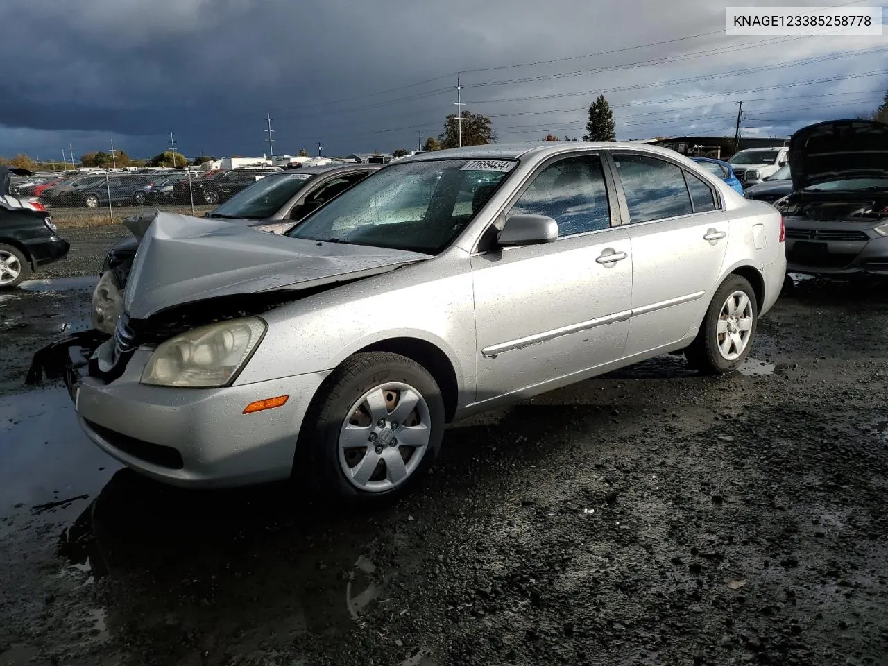 KNAGE123385258778 2008 Kia Optima Lx