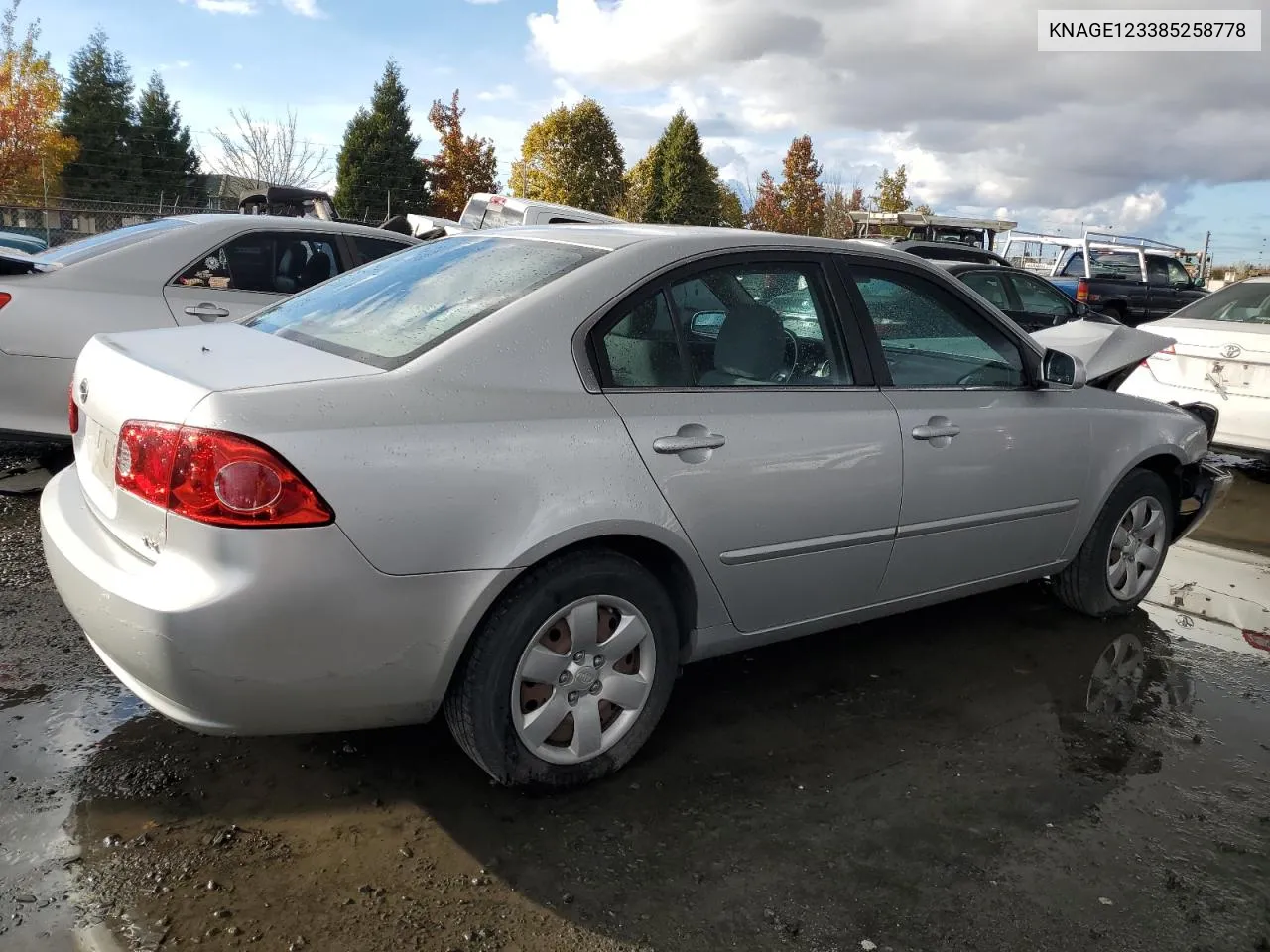 KNAGE123385258778 2008 Kia Optima Lx