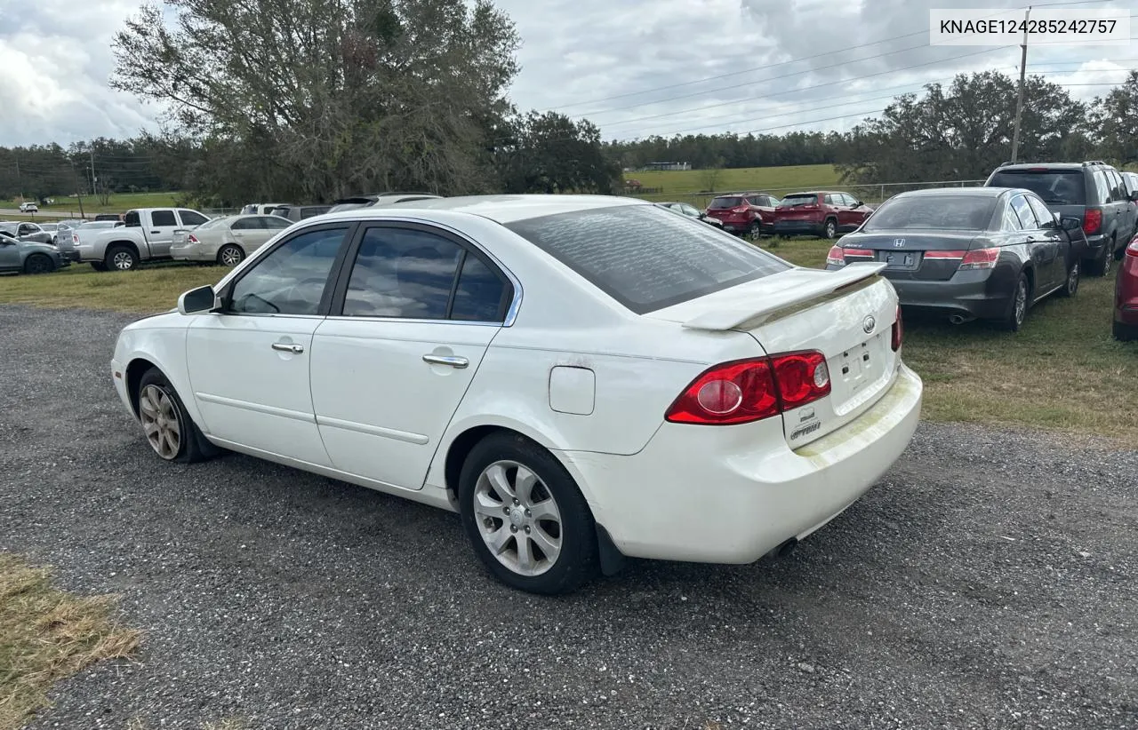 2008 Kia Optima Lx VIN: KNAGE124285242757 Lot: 79903404