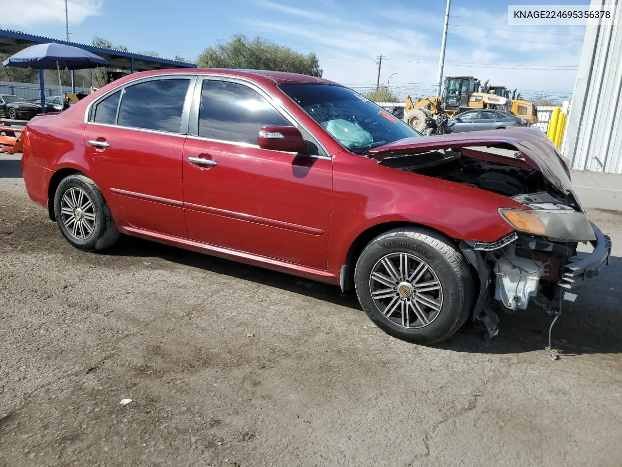 2009 Kia Optima Lx VIN: KNAGE224695356378 Lot: 75687554