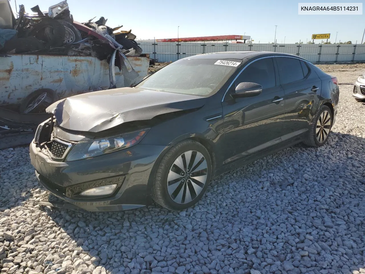 2011 Kia Optima Sx VIN: KNAGR4A64B5114231 Lot: 75426214