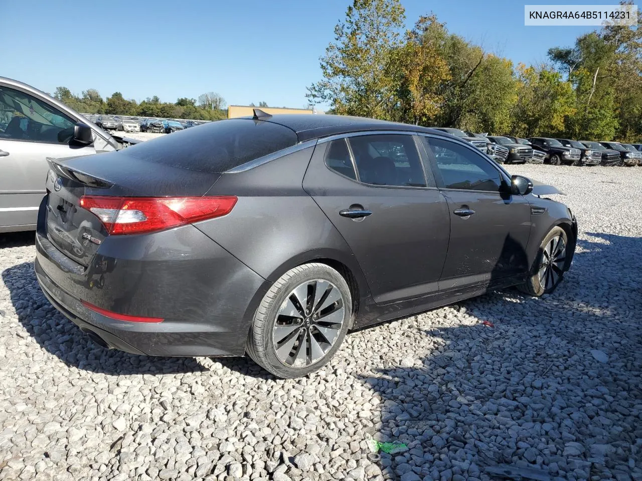 2011 Kia Optima Sx VIN: KNAGR4A64B5114231 Lot: 75426214