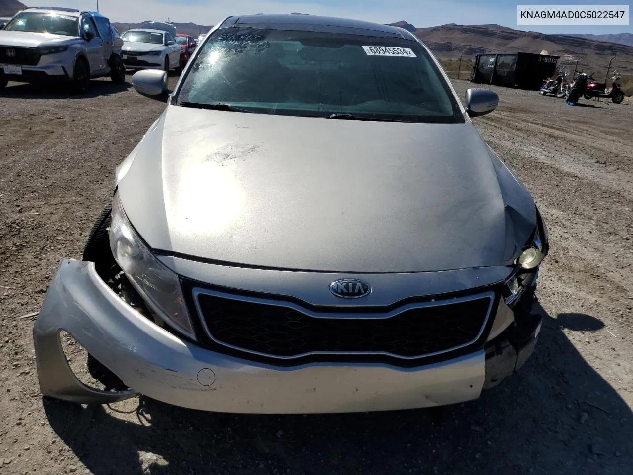 2012 Kia Optima Hybrid VIN: KNAGM4AD0C5022547 Lot: 68945534