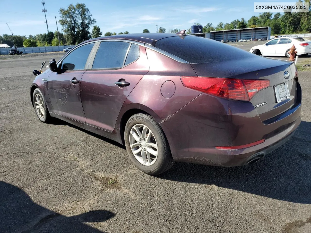 2012 Kia Optima Lx VIN: 5XXGM4A74CG035035 Lot: 69856114