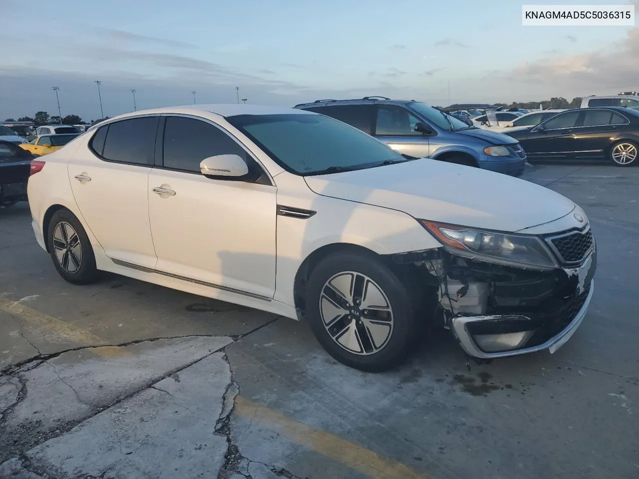 2012 Kia Optima Hybrid VIN: KNAGM4AD5C5036315 Lot: 74881424