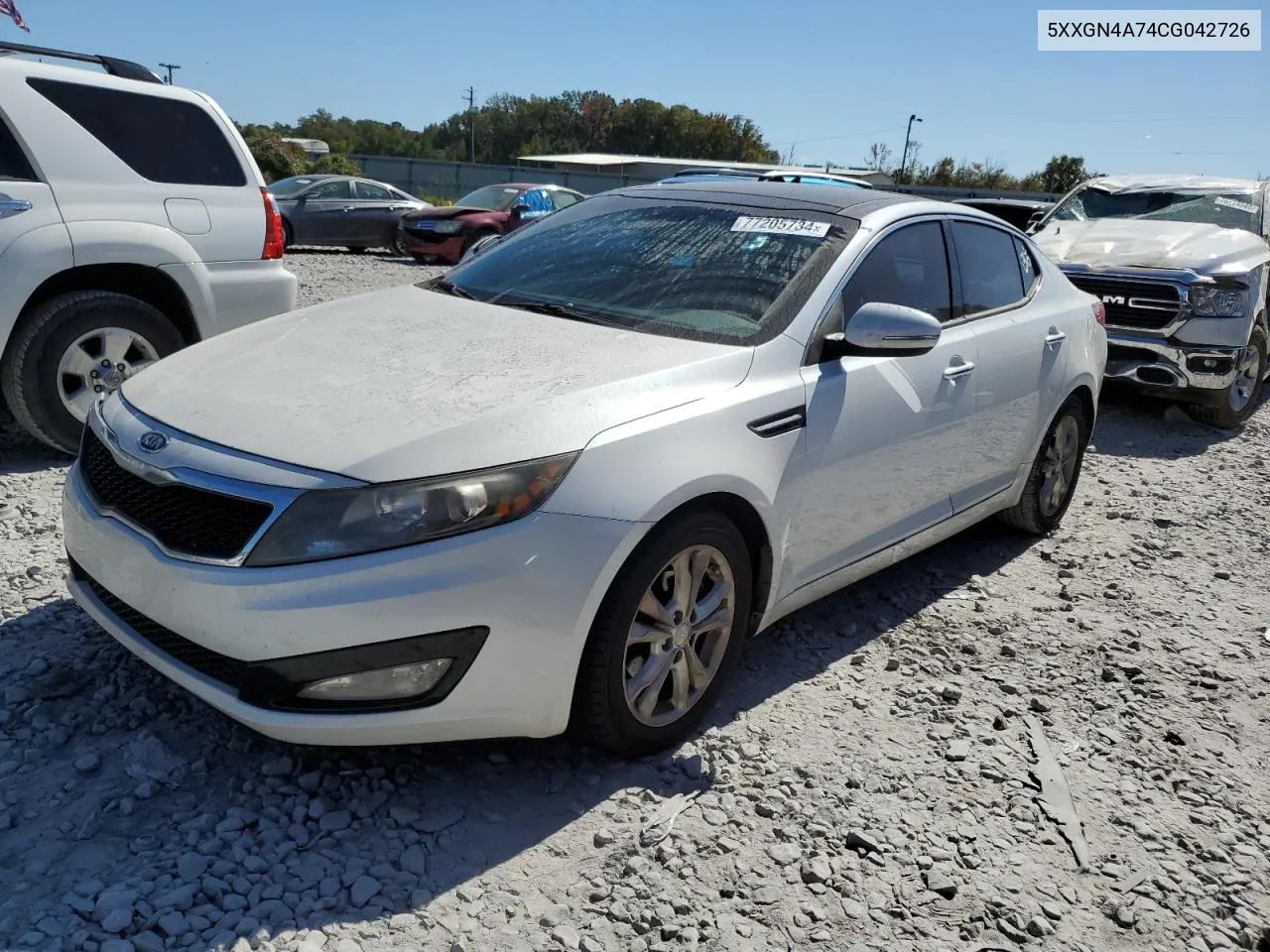 2012 Kia Optima Ex VIN: 5XXGN4A74CG042726 Lot: 77205734