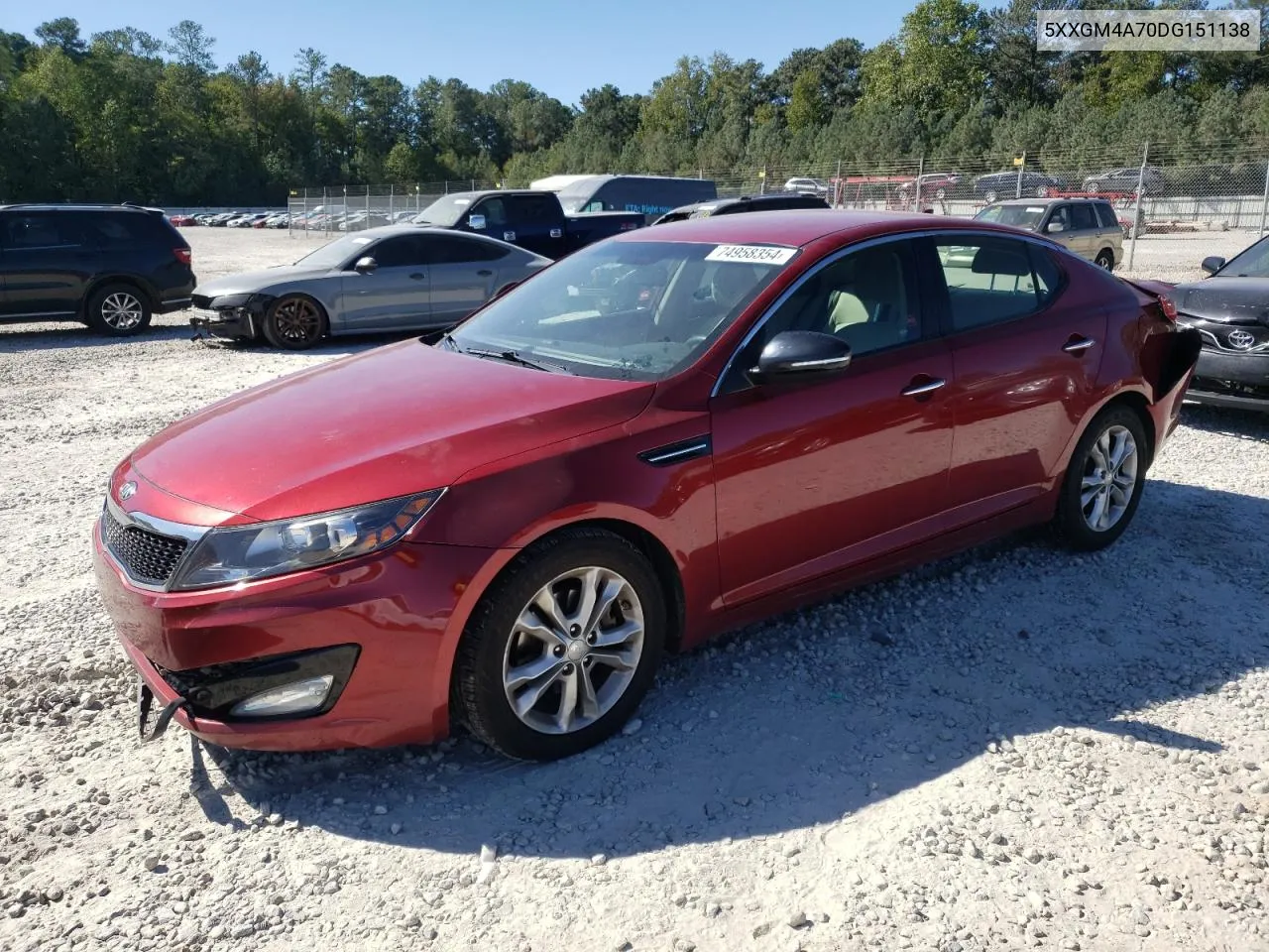 2013 Kia Optima Lx VIN: 5XXGM4A70DG151138 Lot: 74958354