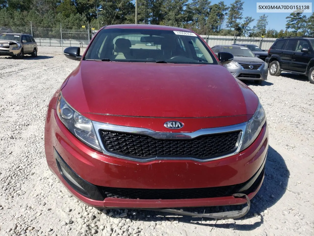 2013 Kia Optima Lx VIN: 5XXGM4A70DG151138 Lot: 74958354