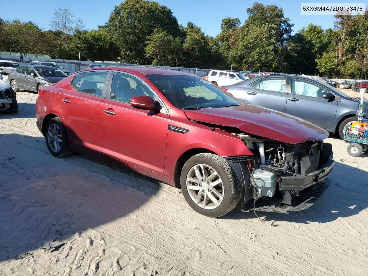 2013 Kia Optima Lx VIN: 5XXGM4A72DG173478 Lot: 75223094