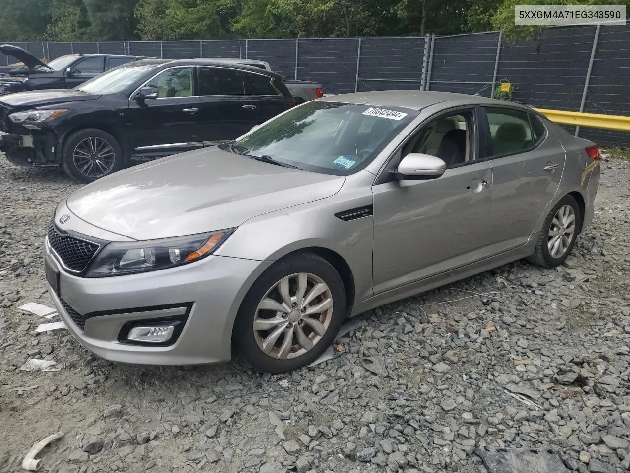 5XXGM4A71EG343590 2014 Kia Optima Lx