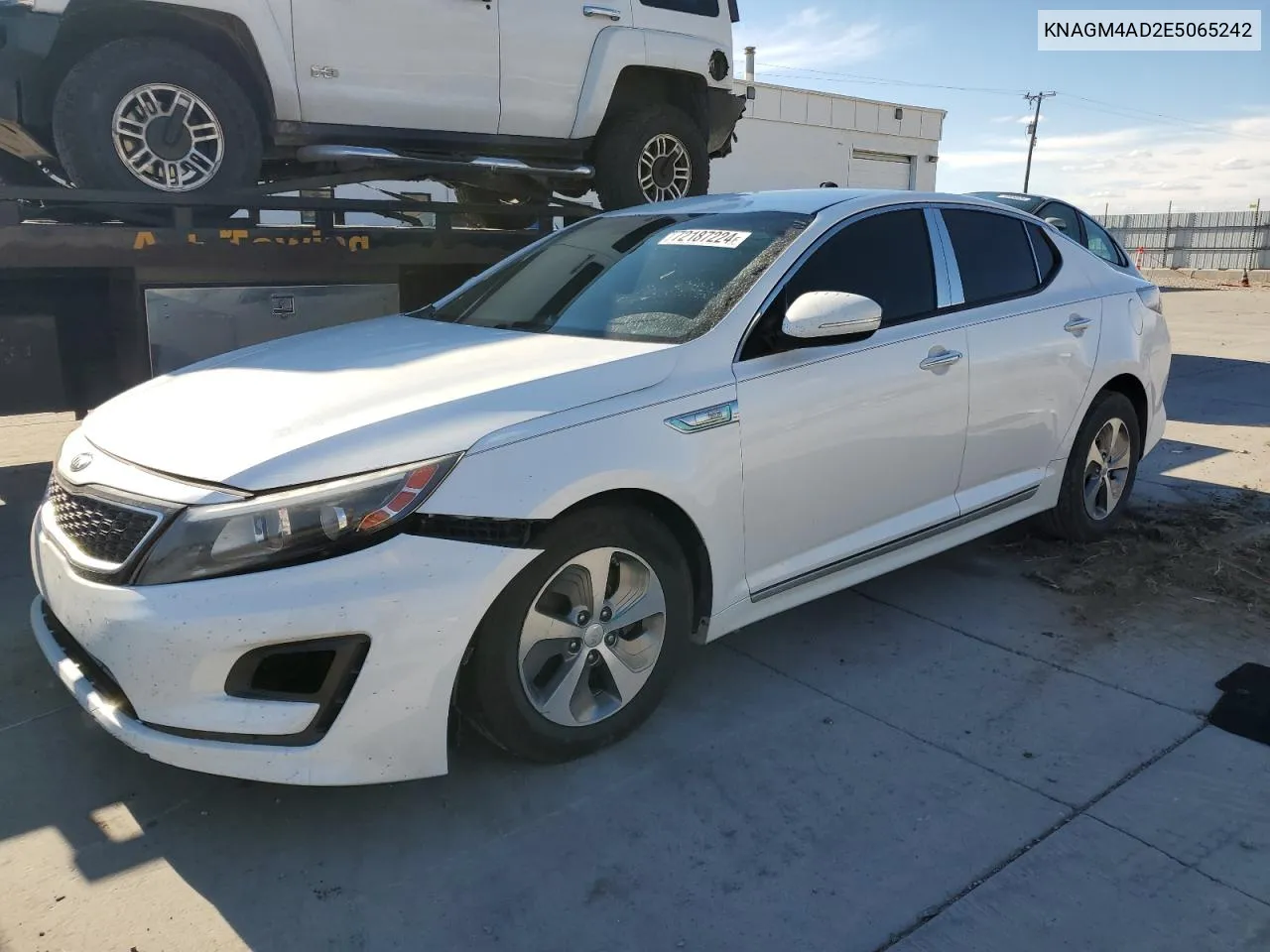 2014 Kia Optima Hybrid VIN: KNAGM4AD2E5065242 Lot: 72187224