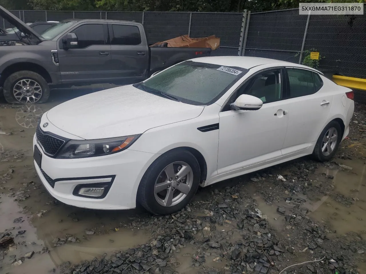 2014 Kia Optima Lx VIN: 5XXGM4A71EG311870 Lot: 72786354