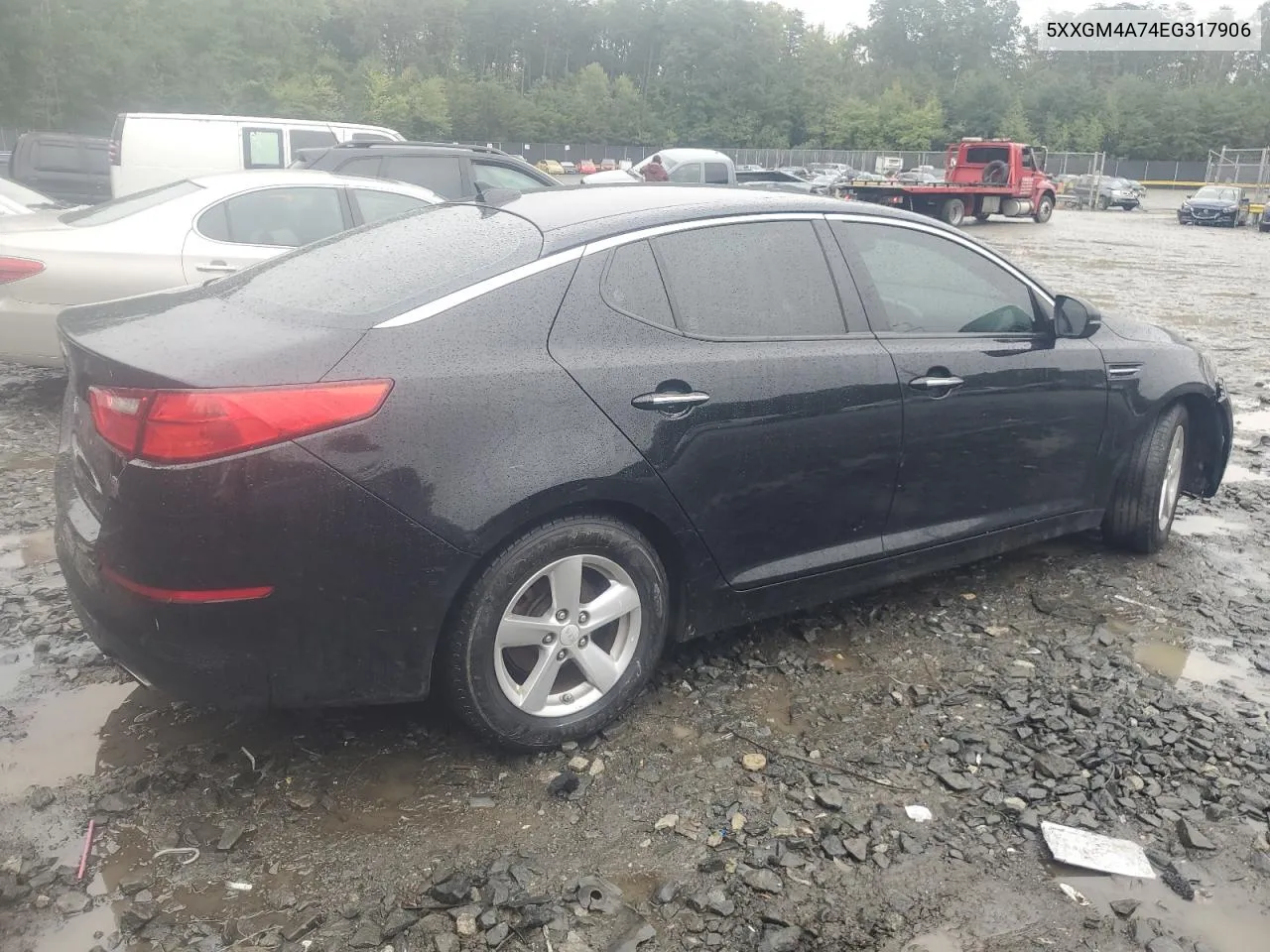 5XXGM4A74EG317906 2014 Kia Optima Lx