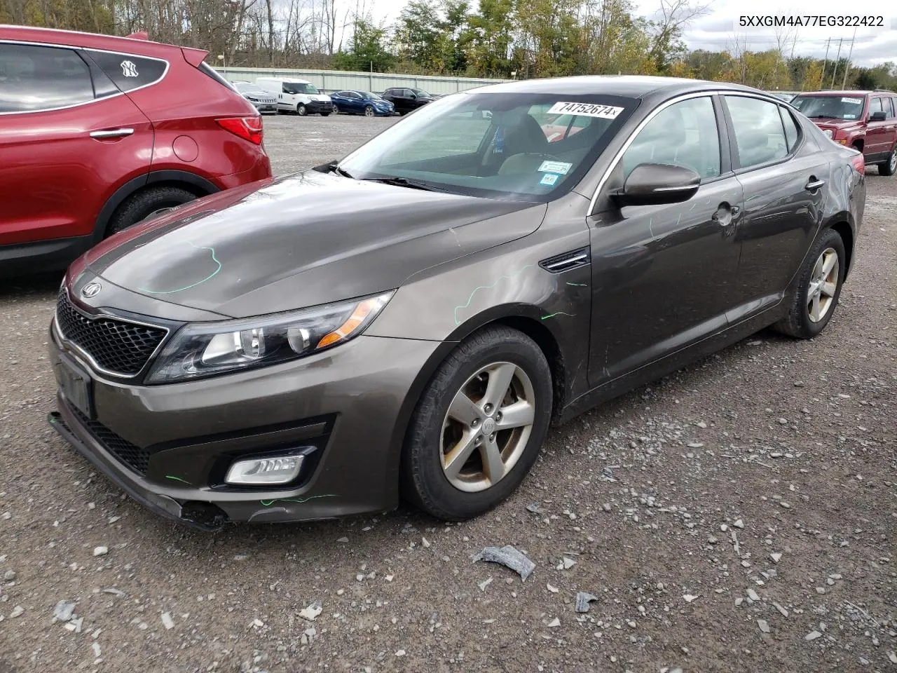 2014 Kia Optima Lx VIN: 5XXGM4A77EG322422 Lot: 74752674