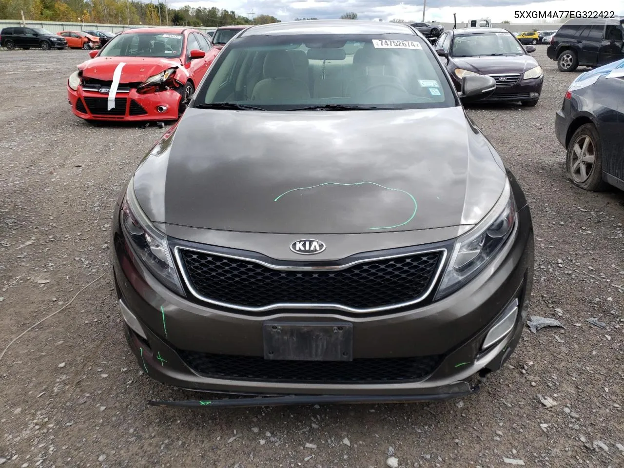 2014 Kia Optima Lx VIN: 5XXGM4A77EG322422 Lot: 74752674