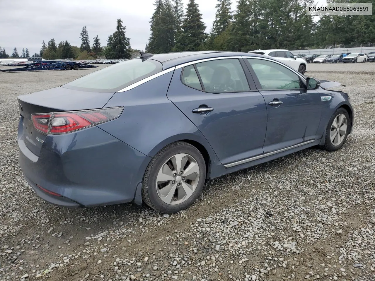 2014 Kia Optima Hybrid VIN: KNAGN4AD0E5063891 Lot: 74816874