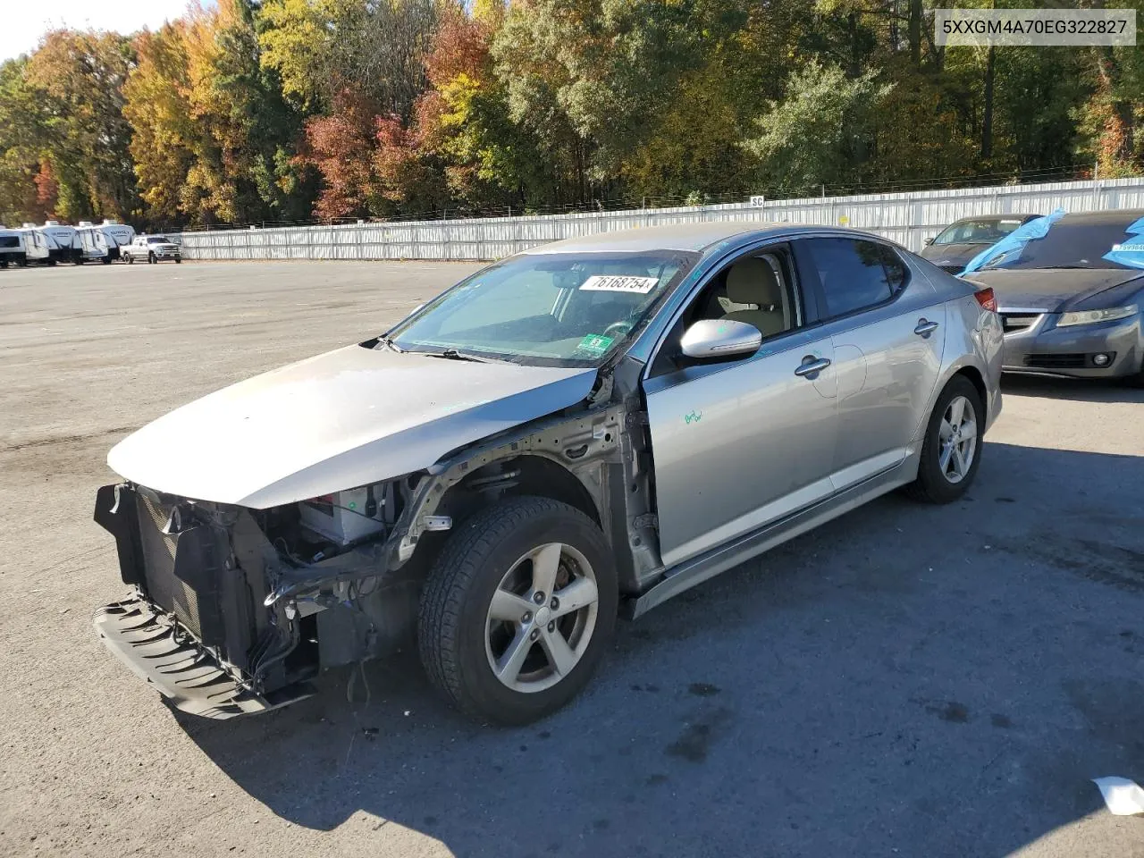 2014 Kia Optima Lx VIN: 5XXGM4A70EG322827 Lot: 76168754