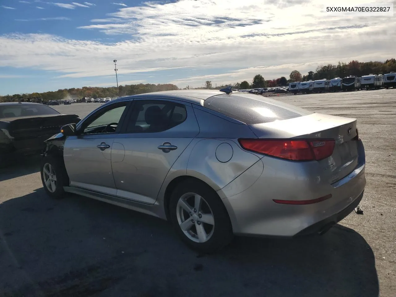 2014 Kia Optima Lx VIN: 5XXGM4A70EG322827 Lot: 76168754