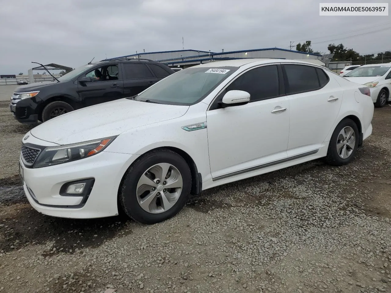 2014 Kia Optima Hybrid VIN: KNAGM4AD0E5063957 Lot: 76404194