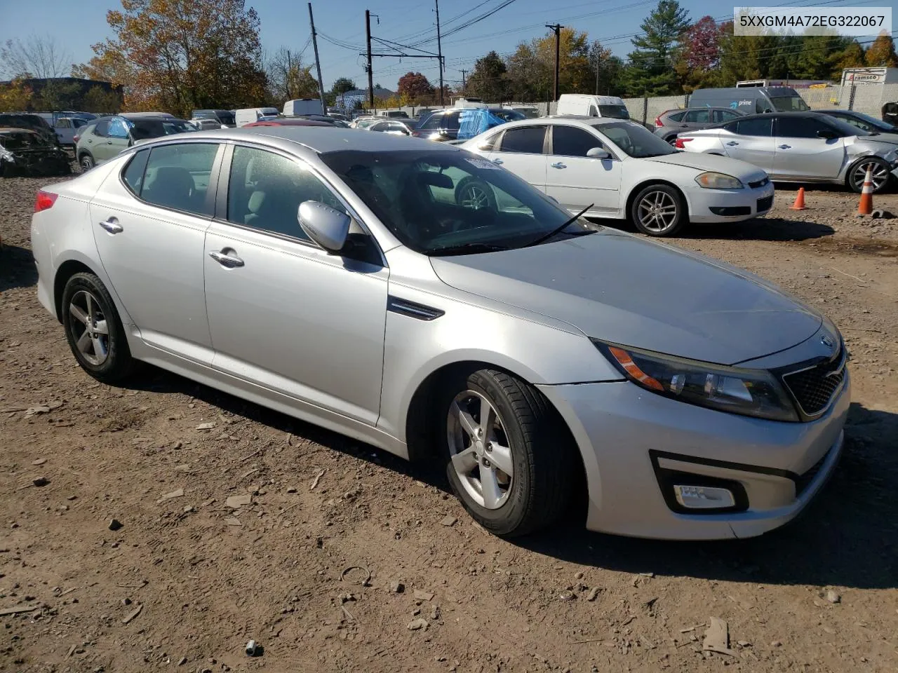 2014 Kia Optima Lx VIN: 5XXGM4A72EG322067 Lot: 77134654